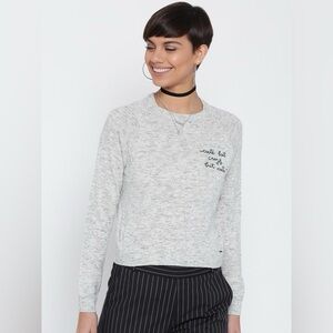 Forever 21 Light Gray Women's Embroidered Sweatshirt